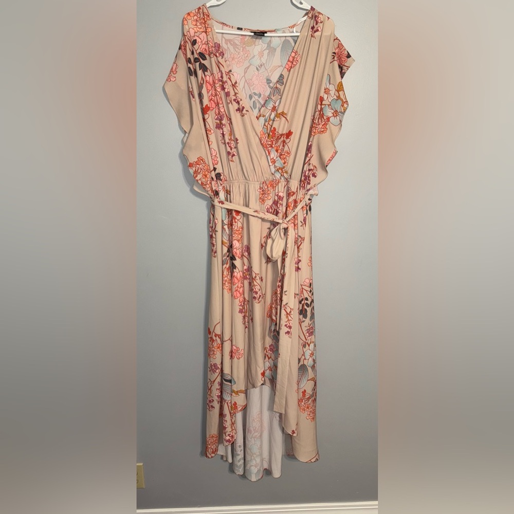City Chic - size 24 High Low Faux Wrap Dress